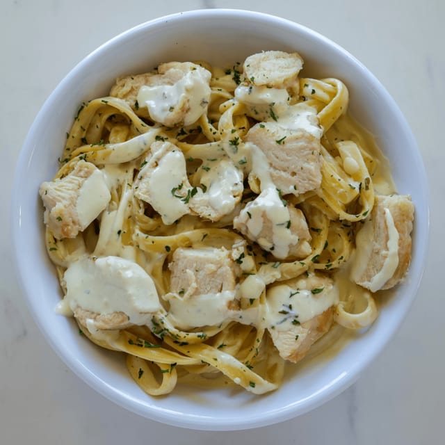 Chicken Fettuccine Alfredo.